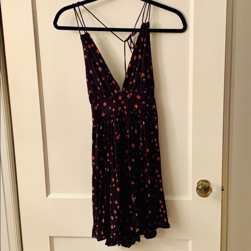 Navy blue and choral dress